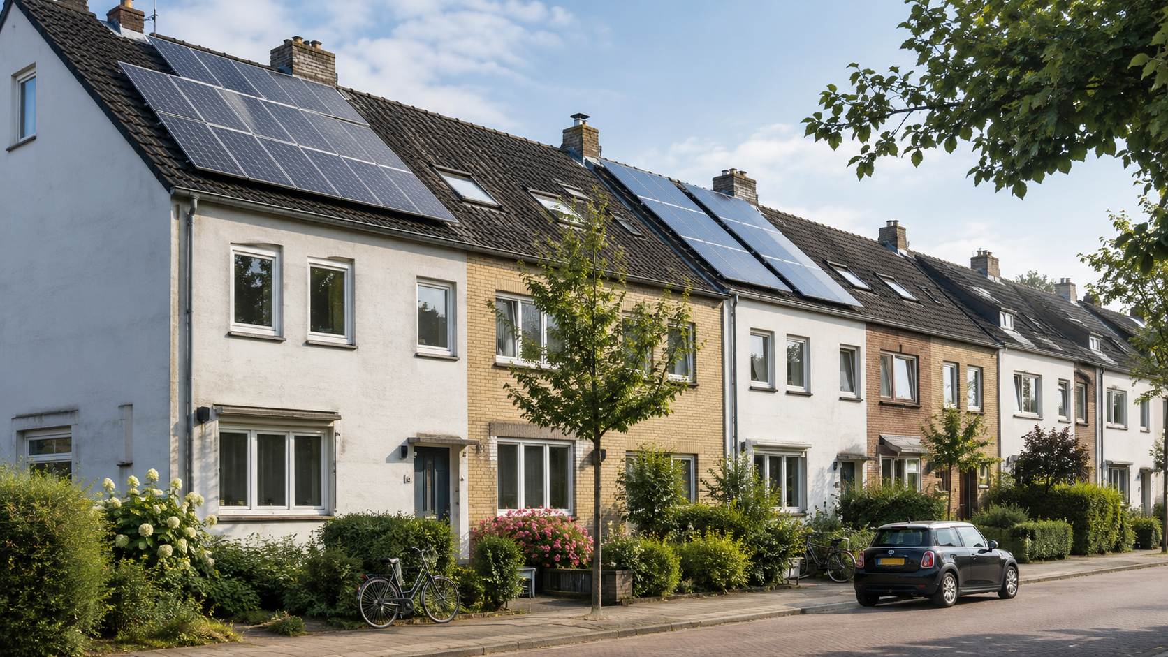 Reihenhäuser mit PV-Anlagen